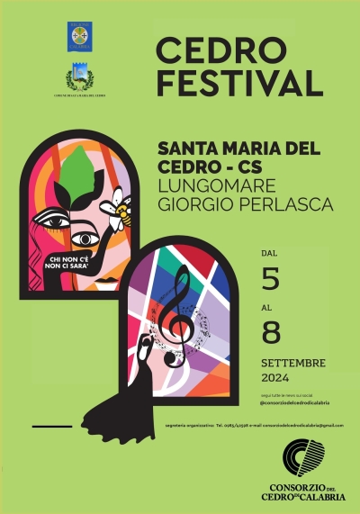 CEDRO FESTIVAL 2024  Dal 5 all’8 settembre, Lungomare Perlasca, Santa Maria del Cedro (CS)