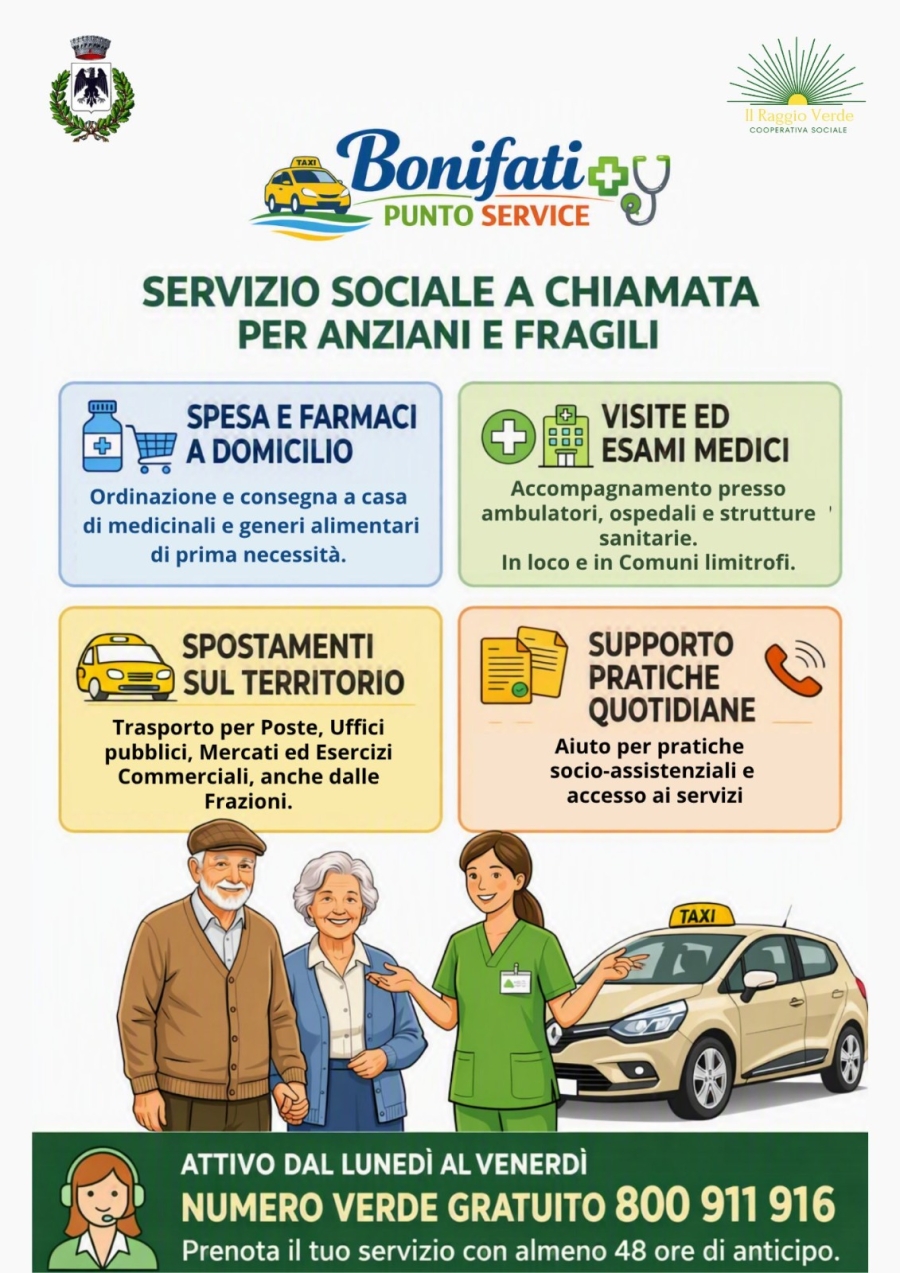 BONIFATI (CS) - A partire da lunedì 14 settembre, è attivo a Bonifati il 